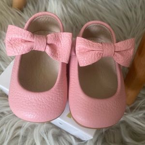 Baby Girls Mary Jane Flats, Bow Tie Leather Dress Shoes, Anti-Slip Rubber Sole